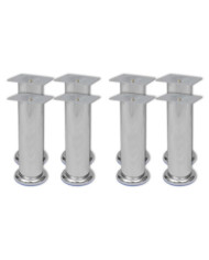 Pieds ronds de canapé 8 pcs Chrome 180 mm | Mobilier & Déco