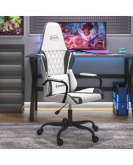 Chaise de jeu de massage Blanc et noir Similicuir | Mobilier & Déco