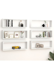 Étagères cube murales 6pcs Blanc 80x15x26,5cm bois d'ingénierie | Mobilier & Déco