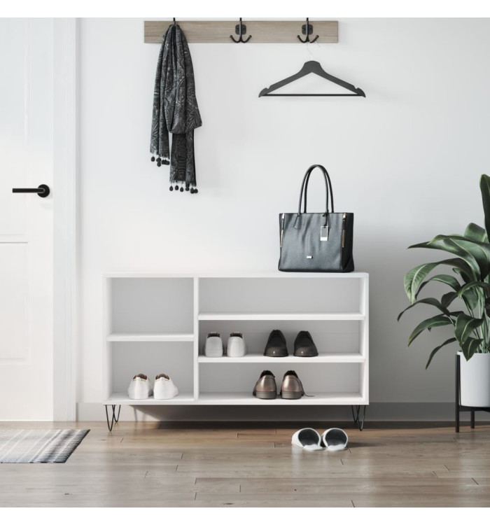 Armoire à chaussures Blanc 102x36x60 cm Bois d'ingénierie | Mobilier & Déco