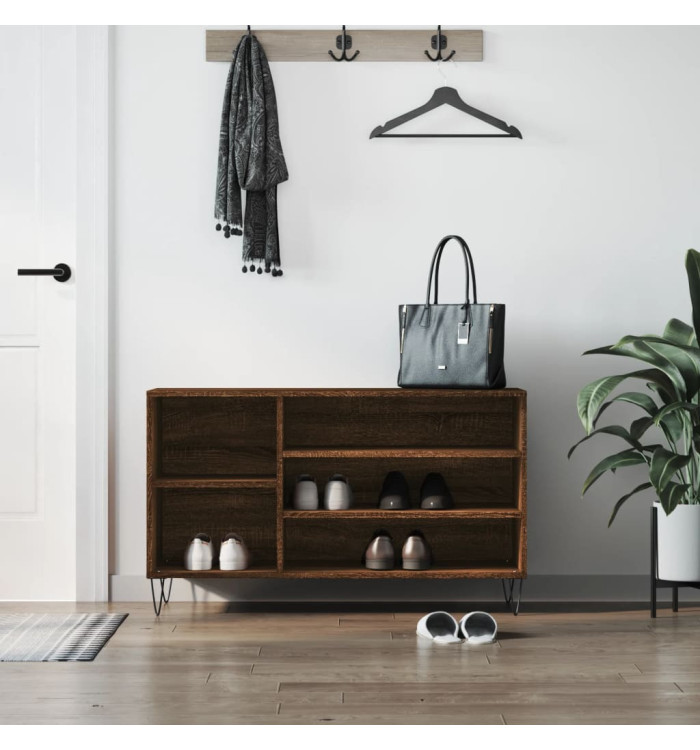 Armoire à chaussures Chêne marron 102x36x60cm Bois d'ingénierie | Mobilier & Déco