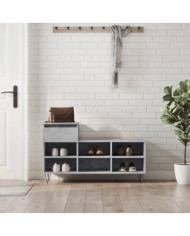 Armoire à chaussures Gris béton 102x36x60 cm Bois d'ingénierie | Mobilier & Déco