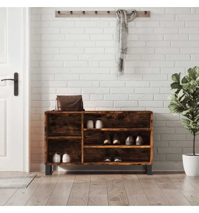 Armoire à chaussures Chêne fumé 102x36x60 cm Bois d'ingénierie | Mobilier & Déco