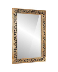 Miroir de bain 50x70x2,5 cm bois de manguier massif et verre | Mobilier & Déco