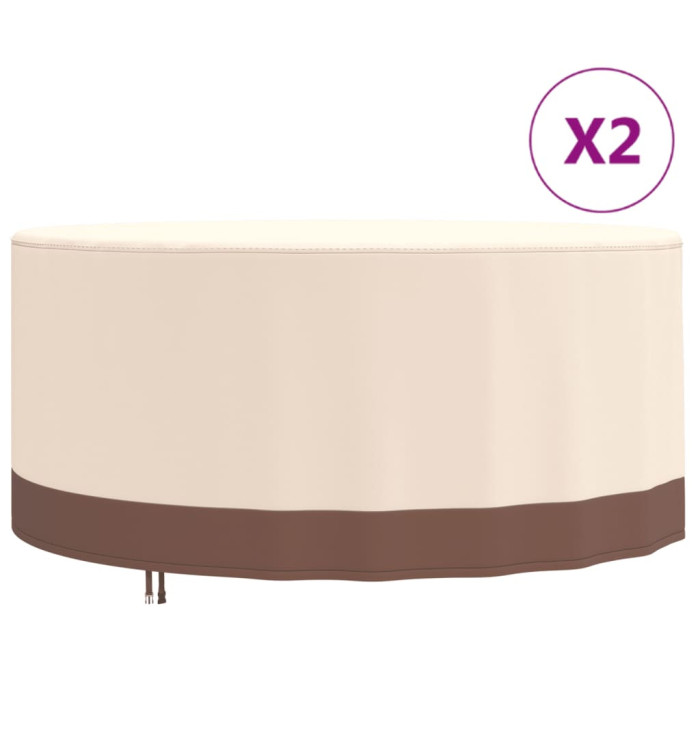 Housses de salon de jardin 2 pcs Ø 183x71 cm 600D tissu oxford | Mobilier & Déco