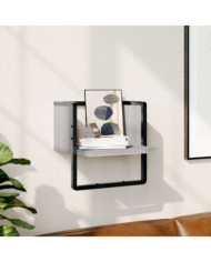 Étagère murale avec barre sonoma gris 30x25x30 cm | Mobilier & Déco