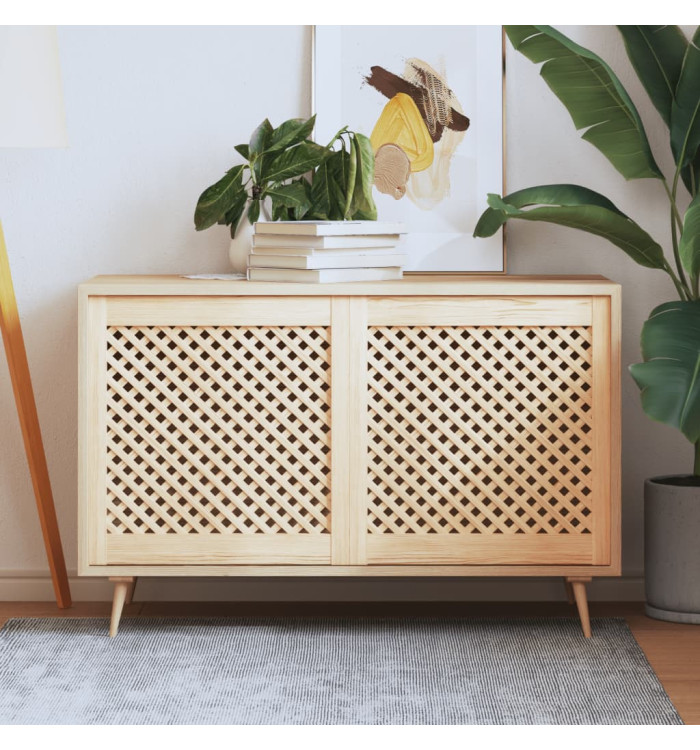 Portes d'armoires en treillis 2 pcs 59,5x61,5 cm pin massif | Mobilier & Déco