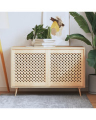 Portes d'armoires en treillis 2 pcs 59,5x61,5 cm pin massif | Mobilier & Déco