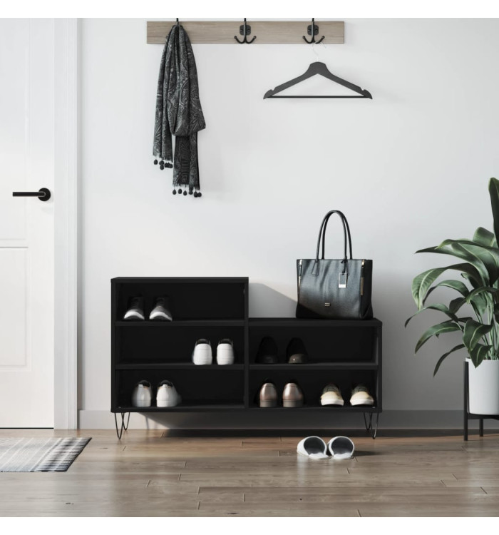 Armoire à chaussures Noir 102x36x60 cm Bois d'ingénierie | Mobilier & Déco