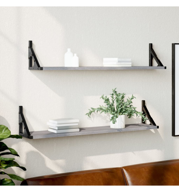 Étagères murales 2pcs Sonoma gris 80x15x15,5 cm Bois ingénierie | Mobilier & Déco