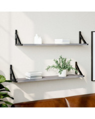 Étagères murales 2pcs Sonoma gris 80x15x15,5 cm Bois ingénierie | Mobilier & Déco