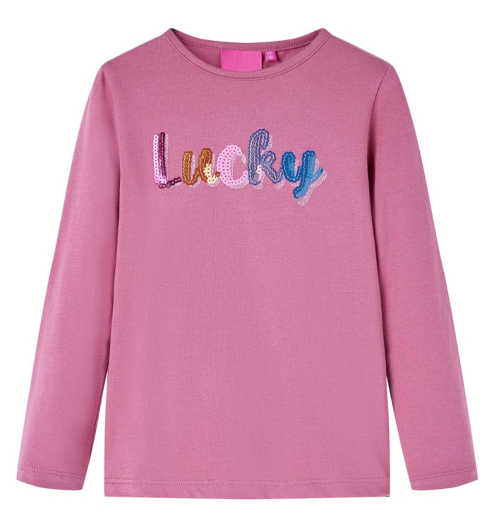 T-shirt enfants à manches longues framboise 140 | Mobilier & Déco