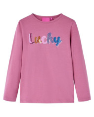 T-shirt enfants à manches longues framboise 140 | Mobilier & Déco