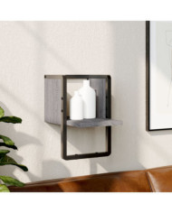Étagère murale avec barre sonoma gris 20x25x30 cm | Mobilier & Déco