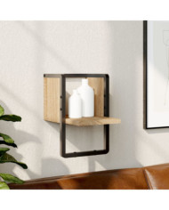 Étagère murale avec barre chêne sonoma 20x25x30 cm | Mobilier & Déco