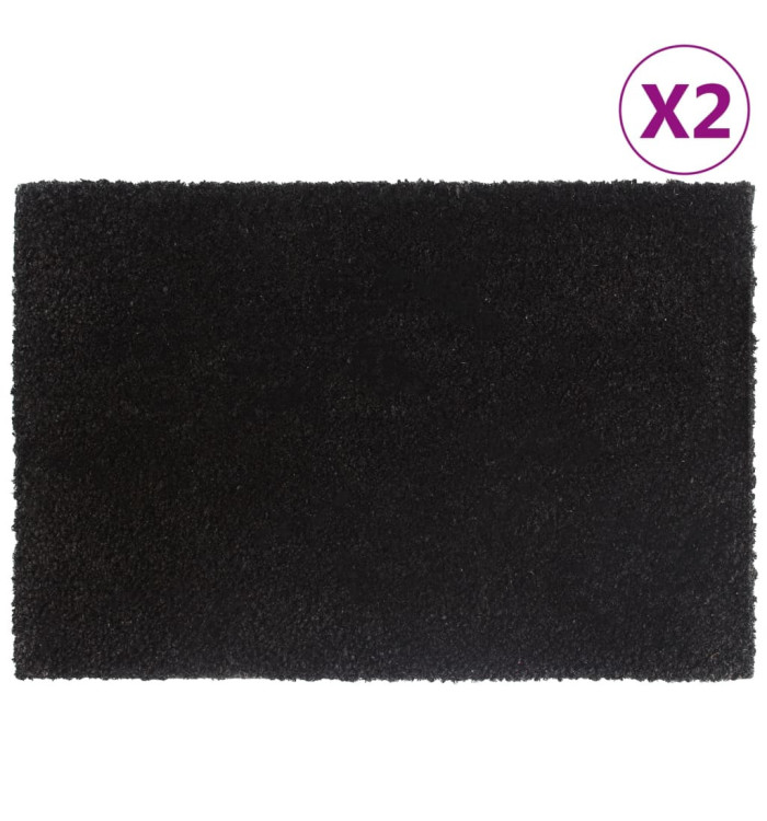 Tapis de porte 2 pcs noir 40x60 cm fibre de coco touffeté | Mobilier & Déco
