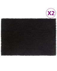 Tapis de porte 2 pcs noir 40x60 cm fibre de coco touffeté | Mobilier & Déco