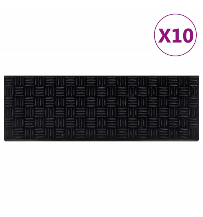 Marches d'escalier 10 pcs 25x75 cm caoutchouc | Mobilier & Déco