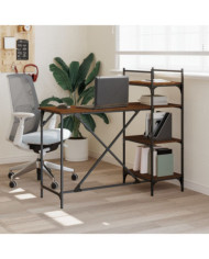 Bureau d'ordinateur avec étagères chêne marron 120x47x109 cm | Mobilier & Déco