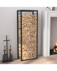 Portant de bois de chauffage Noir mat 50x28x132 cm Acier | Mobilier & Déco