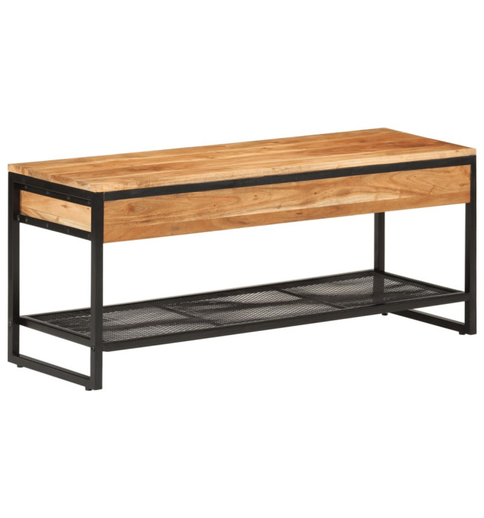 Banc à chaussures 110x35x45 cm bois massif d'acacia et fer | Mobilier & Déco
