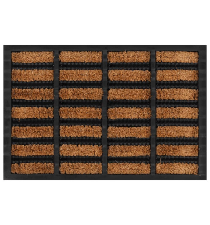 Paillasson rectangulaire 40x60 cm caoutchouc et fibre de coco | Mobilier & Déco