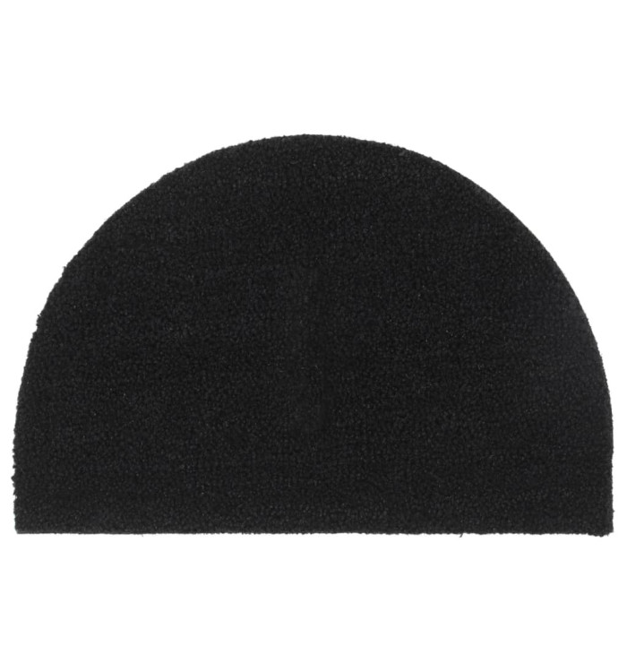 Tapis de porte noir demi-rond 40x60 cm fibre de coco touffeté | Mobilier & Déco