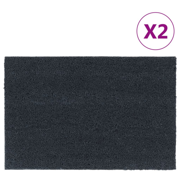 Tapis de porte 2 pcs gris foncé 40x60 cm fibre de coco touffeté | Mobilier & Déco