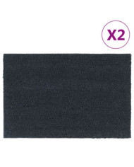 Tapis de porte 2 pcs gris foncé 40x60 cm fibre de coco touffeté | Mobilier & Déco