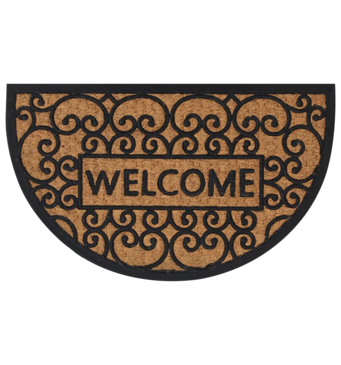 Tapis de porte demi-rond 45x75 cm caoutchouc et fibre de coco | Mobilier & Déco