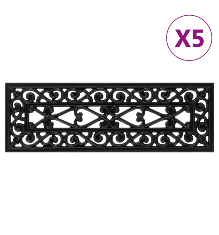 Marches d'escalier 5 pcs 25x75 cm caoutchouc | Mobilier & Déco