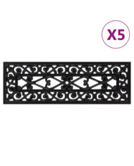 Marches d'escalier 5 pcs 25x75 cm caoutchouc | Mobilier & Déco