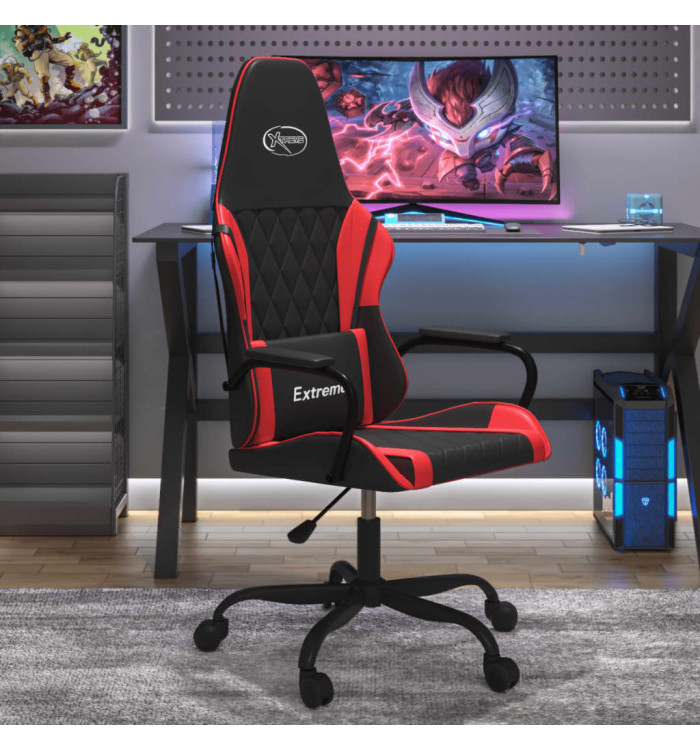 Chaise de jeu de massage Noir et rouge Similicuir | Mobilier & Déco