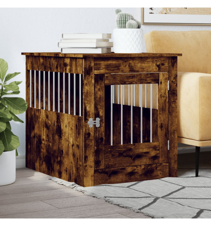 Meuble de cage pour chiens chêne fumé 64,5x80x71 cm | Mobilier & Déco