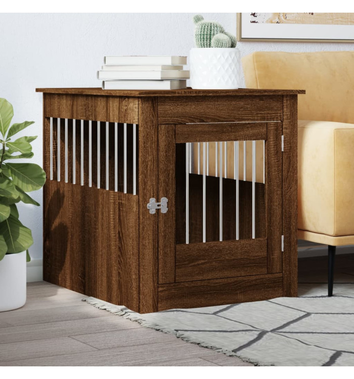 Meuble de cage pour chiens chêne marron 64,5x80x71 cm | Mobilier & Déco