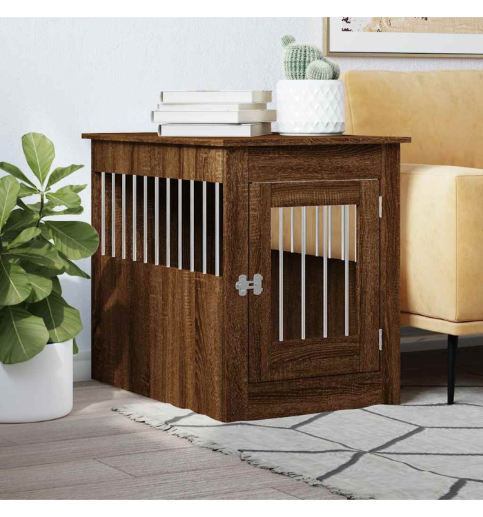 Meuble de cage pour chiens chêne marron 55x80x68 cm | Mobilier & Déco