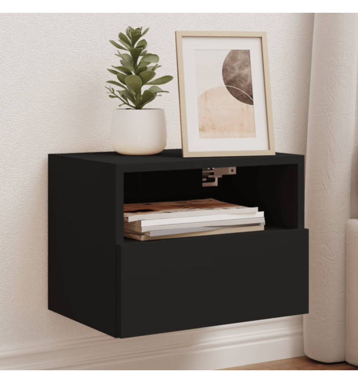 Meuble TV mural noir 40x30x30 cm bois d'ingénierie | Mobilier & Déco