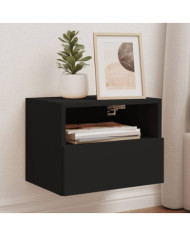 Meuble TV mural noir 40x30x30 cm bois d'ingénierie | Mobilier & Déco