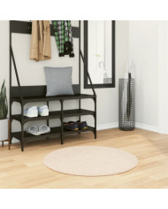 Tapis HUARTE à poils courts doux et lavable beige Ø 80 cm | Mobilier & Déco