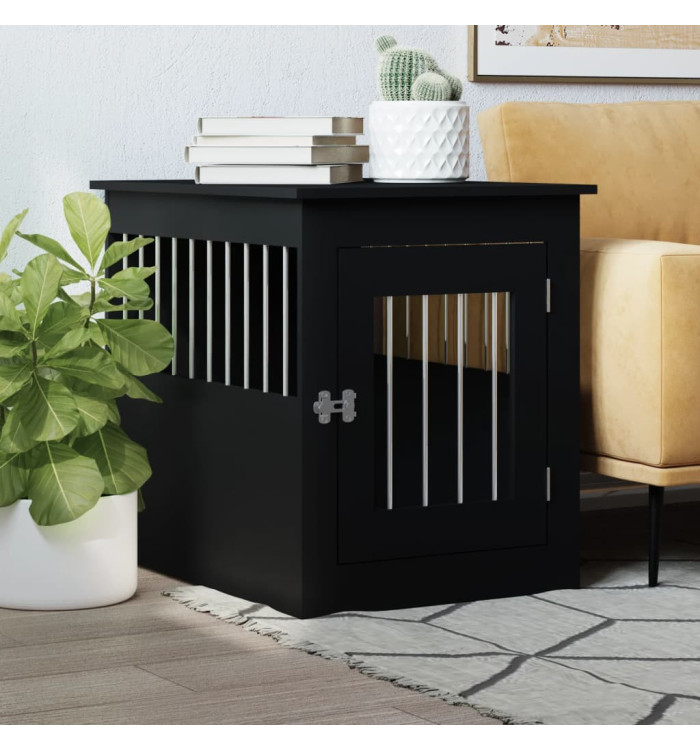 Meuble de cage pour chiens noir 55x75x65 cm bois d'ingénierie | Mobilier & Déco