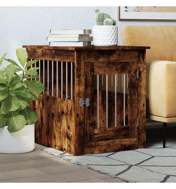 Meuble de cage pour chiens chêne fumé 55x75x65 cm | Mobilier & Déco