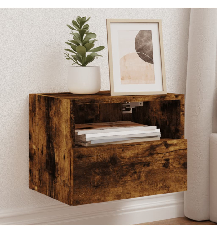 Meubles TV muraux 2 pcs chêne fumé 40x30x30cm bois d'ingénierie | Mobilier & Déco