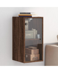 Armoire murale avec portes en verre chêne marron 35x37x68,5 cm | Mobilier & Déco