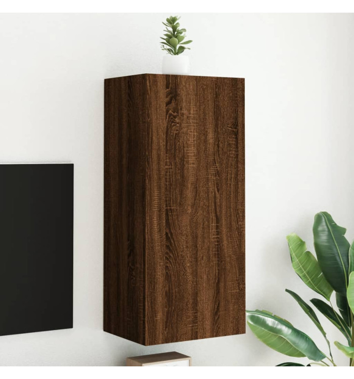 Meuble TV mural chêne marron 40,5x30x90 cm bois d'ingénierie | Mobilier & Déco