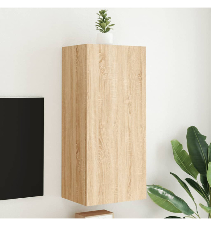 Meuble TV mural chêne sonoma 40,5x30x90 cm bois d'ingénierie | Mobilier & Déco
