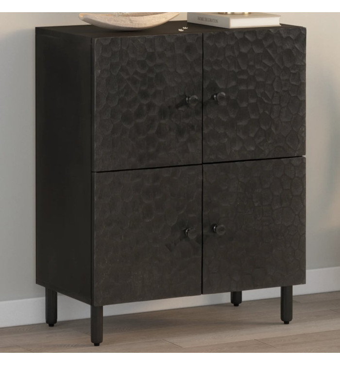 Armoire latérale noir 60x33x75 cm bois massif de manguier | Mobilier & Déco