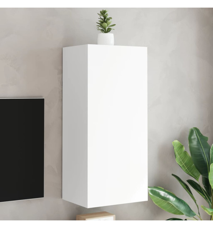 Meuble TV mural blanc 40,5x30x90 cm bois d'ingénierie | Mobilier & Déco