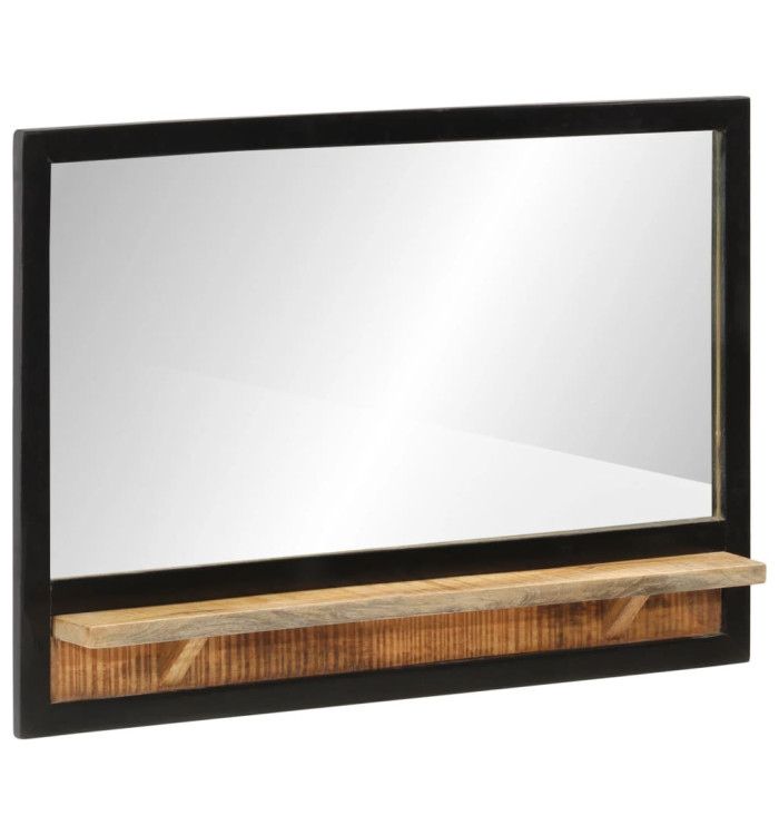 Miroir avec étagère 80x8x55 cm verre et bois massif manguier | Mobilier & Déco