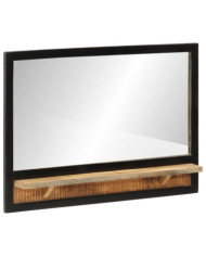 Miroir avec étagère 80x8x55 cm verre et bois massif manguier | Mobilier & Déco