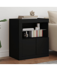 Buffet avec lumières LED noir 60,5x37x67 cm | Mobilier & Déco